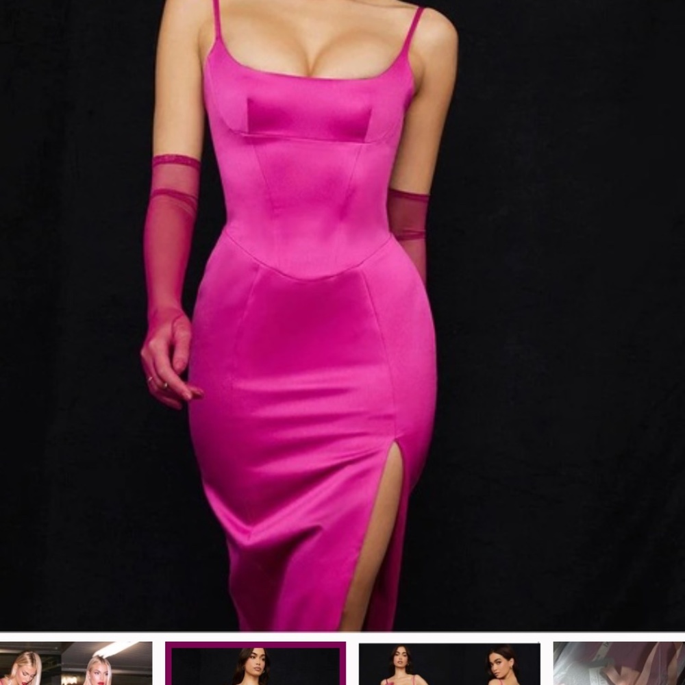 House of CB hot pink dress midi